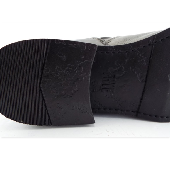 New FRYE Smoke Gray Slouch Leather Buckle Strap Booties 6.5 - Picture 6 of 6